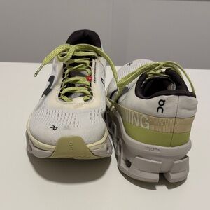 On CloudMonster Women’s Running Shoes White and Lime